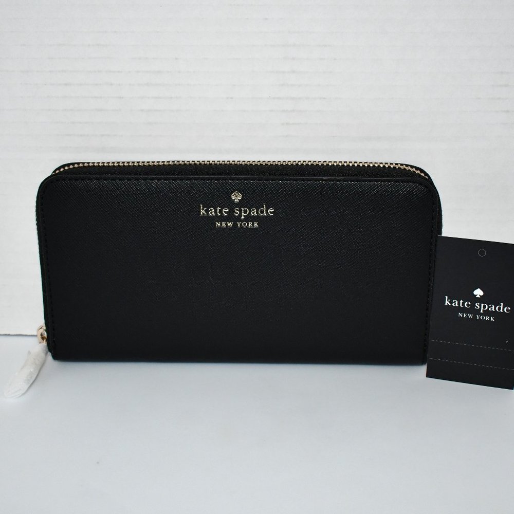 Kate spade Schuyler Large Continental Wallet in Black #K9347 NWT